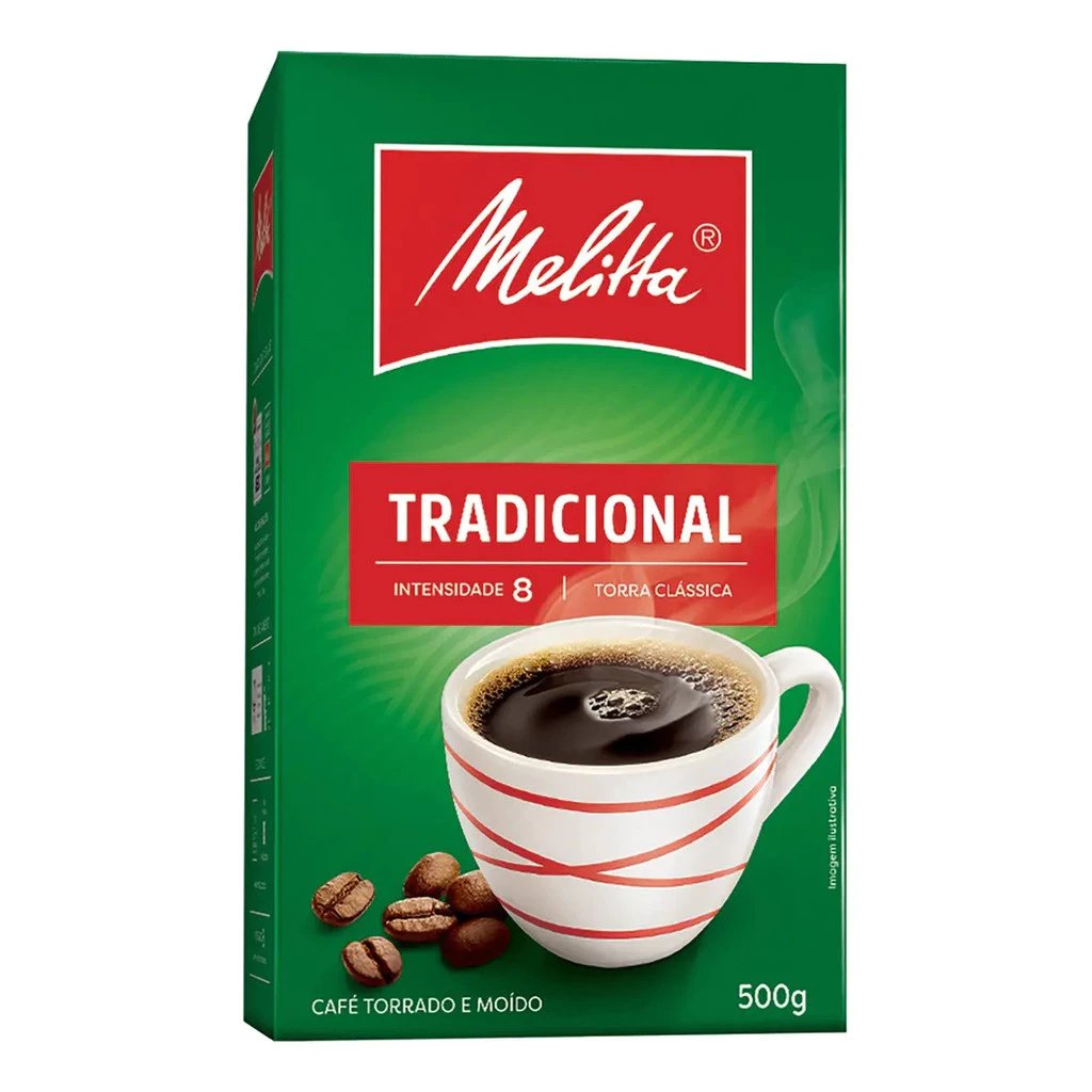 Café Torrado e Moído Tradicional Melitta Intenso 500g a Vácuo