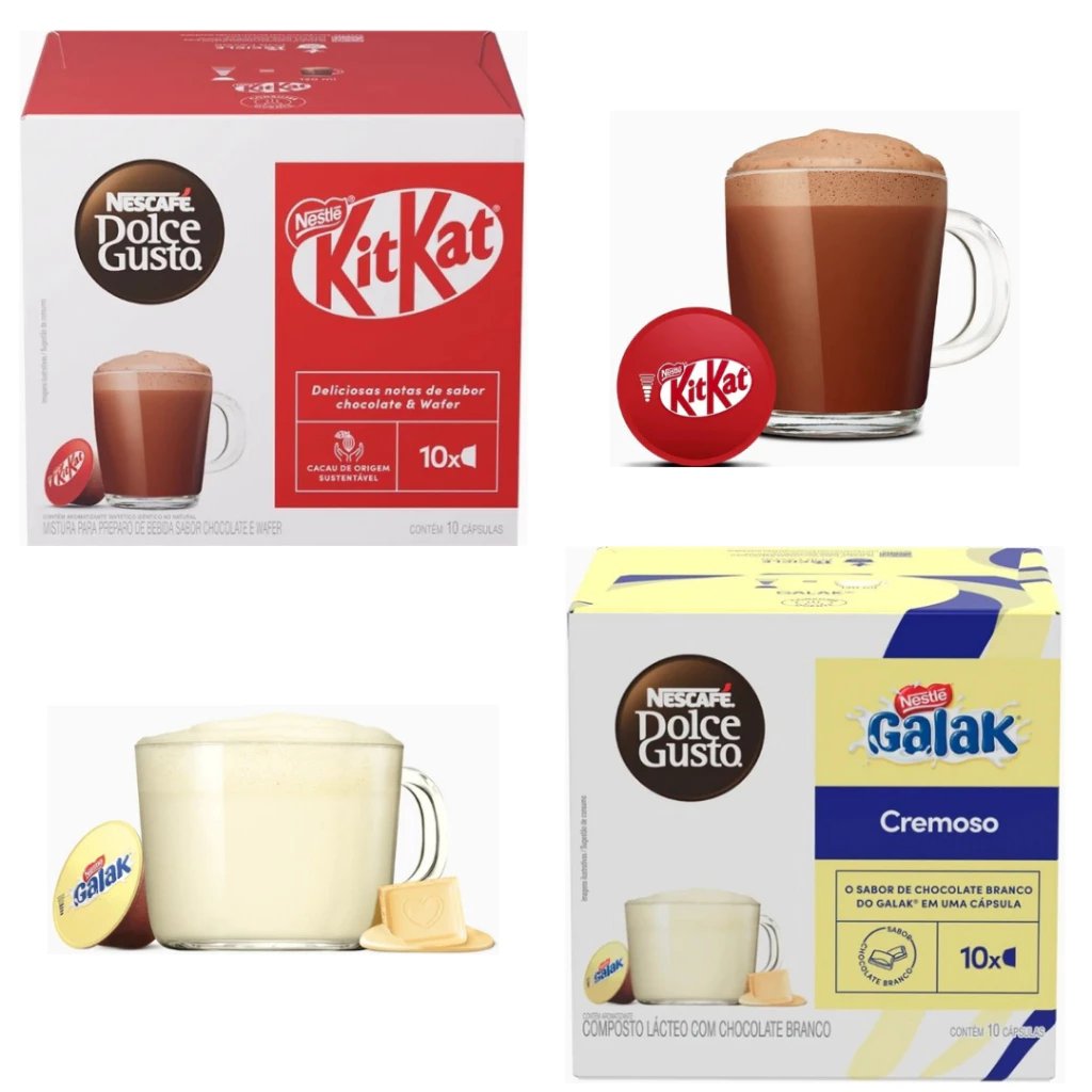 Kit 20 Cápsulas Dolce Gusto Kit Kat e Galak Nestlé