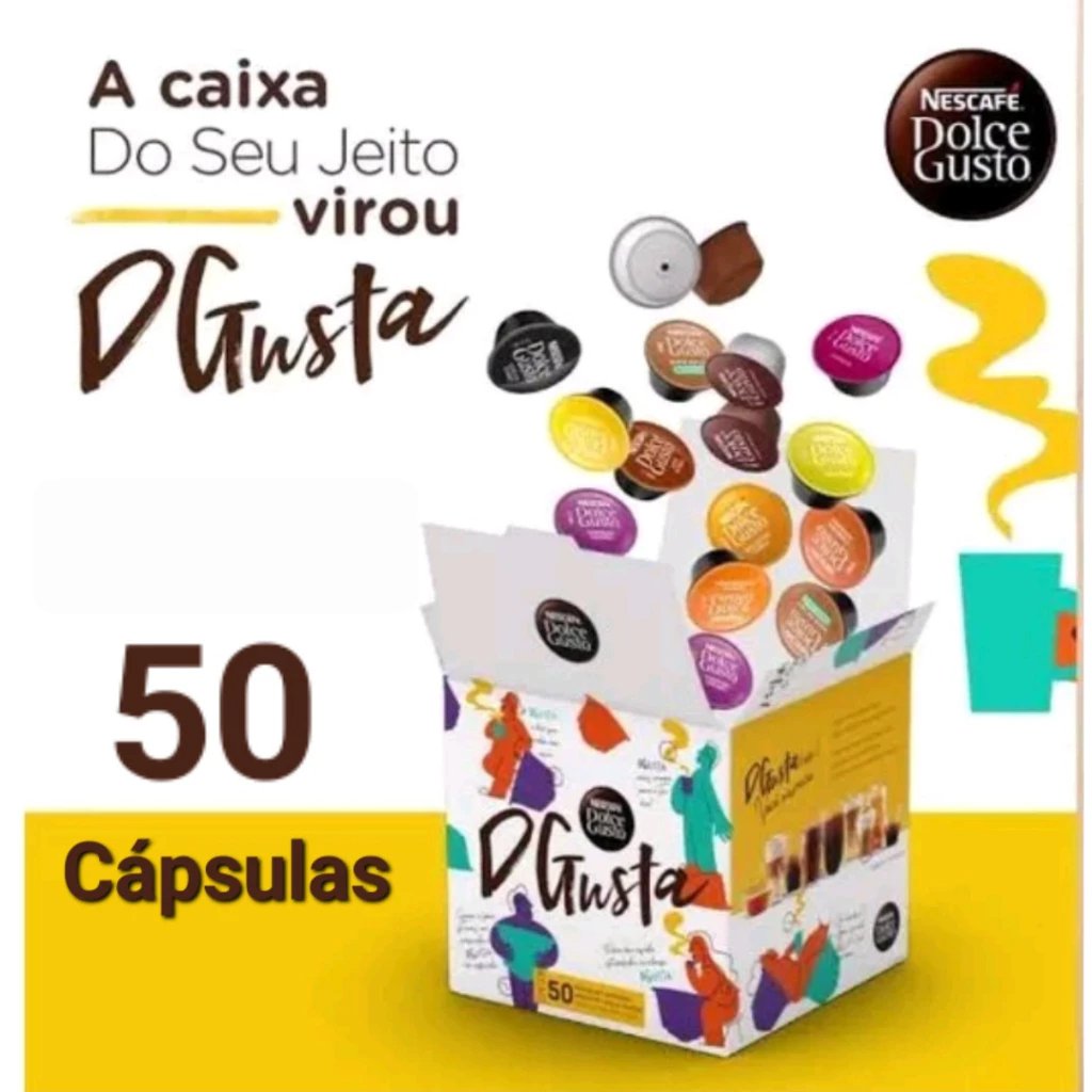 Kit 50 Cápsulas Dolce Gusto Monte sua Caixa Vários Sabores