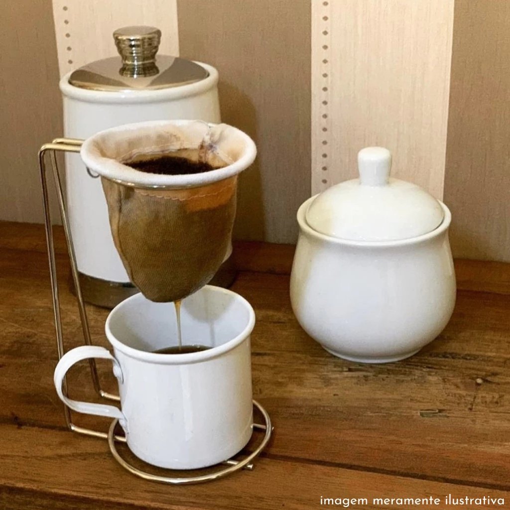 Mini Coador de Café de Pano Individual com Suporte (Mariquinha)