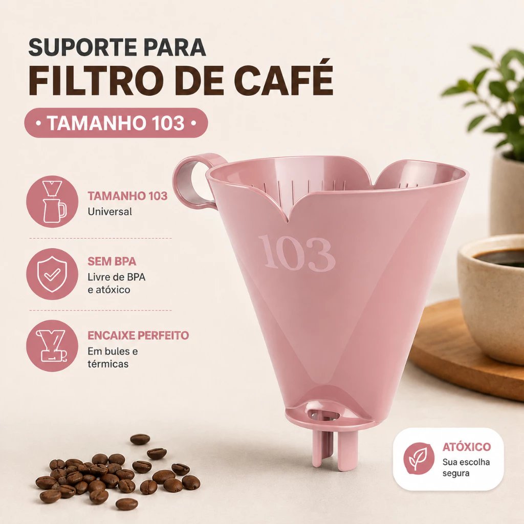 Porta Filtro Coador de Café com Suporte 103 Reforçado